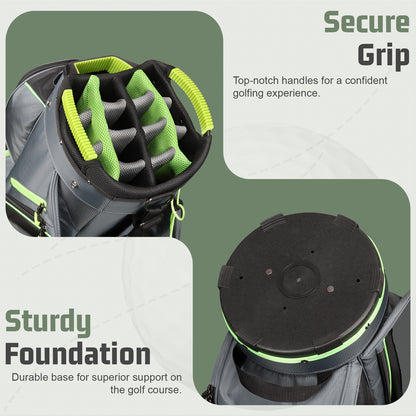 15-Way Golf Cart Bag with Cooler & Rain Cover – Lightweight for Men & Women