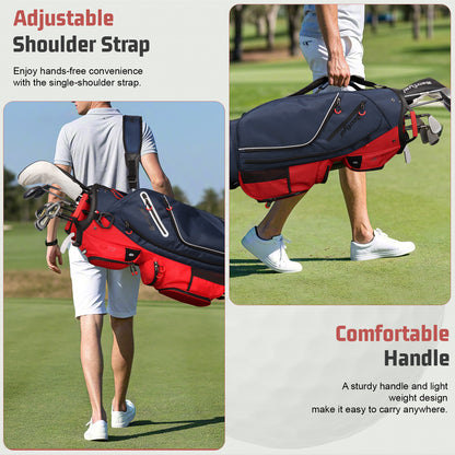 15-Way Golf Cart Bag with Cooler, Handles, Rain Cover & Divider System