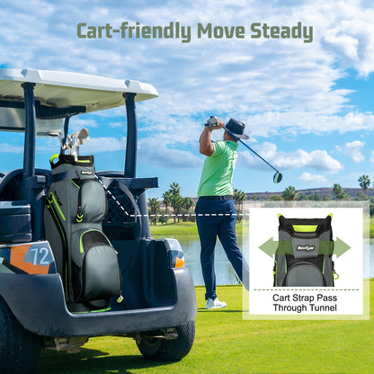 15-Way Golf Cart Bag with Cooler & Rain Cover – Lightweight for Men & Women