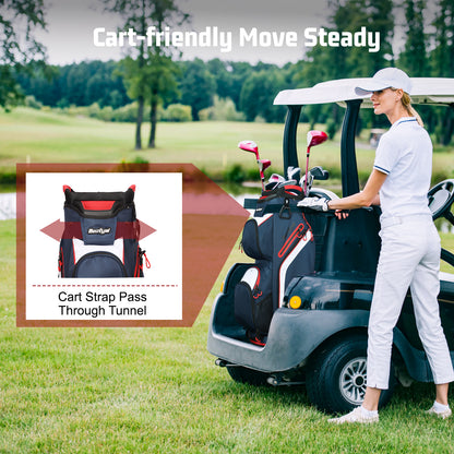 15-Way Golf Cart Bag with Cooler & Rain Cover – Lightweight for Men & Women