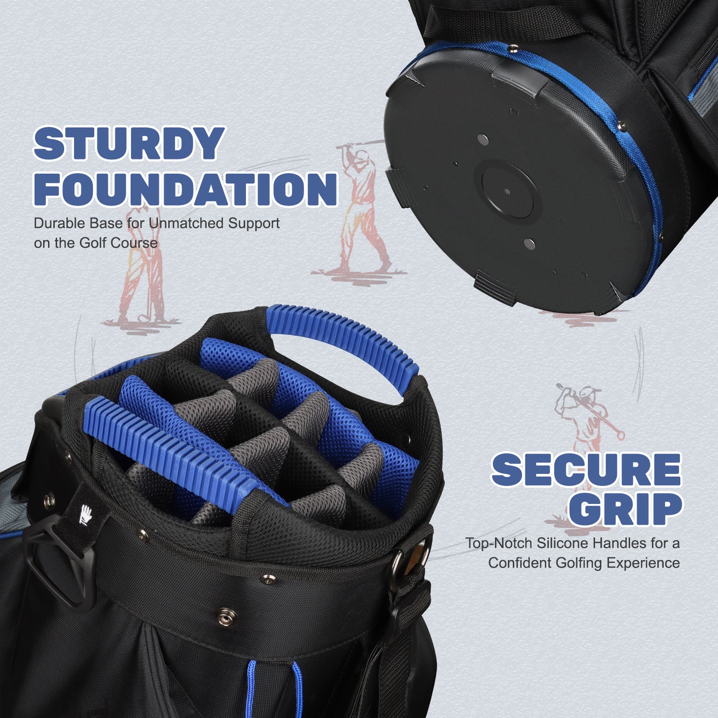 15-Way Golf Cart Bag with Cooler & Rain Cover – Lightweight for Men & Women