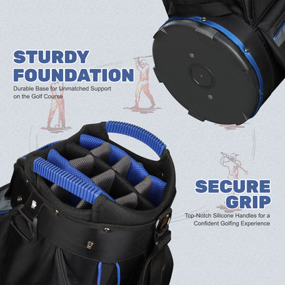 15-Way Golf Cart Bag with Cooler & Rain Cover – Lightweight for Men & Women