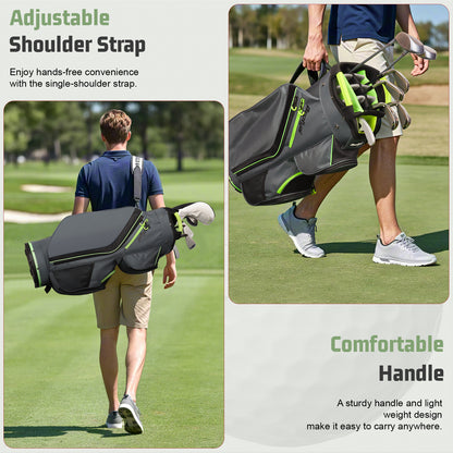 15-Way Golf Cart Bag with Cooler & Rain Cover – Lightweight for Men & Women