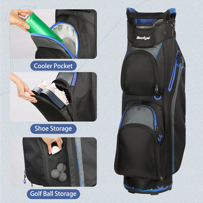 15-Way Golf Cart Bag with Cooler & Rain Cover – Lightweight for Men & Women