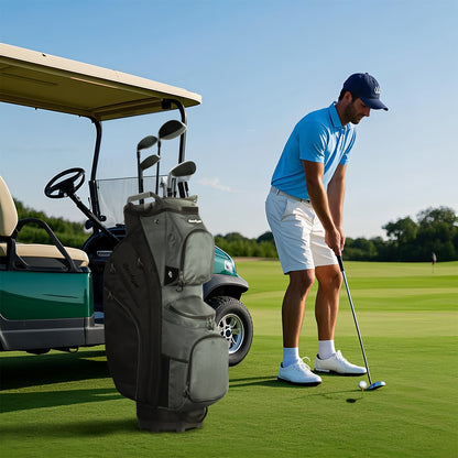 15-Way Golf Cart Bag with Cooler, Handles, Rain Cover & Divider System