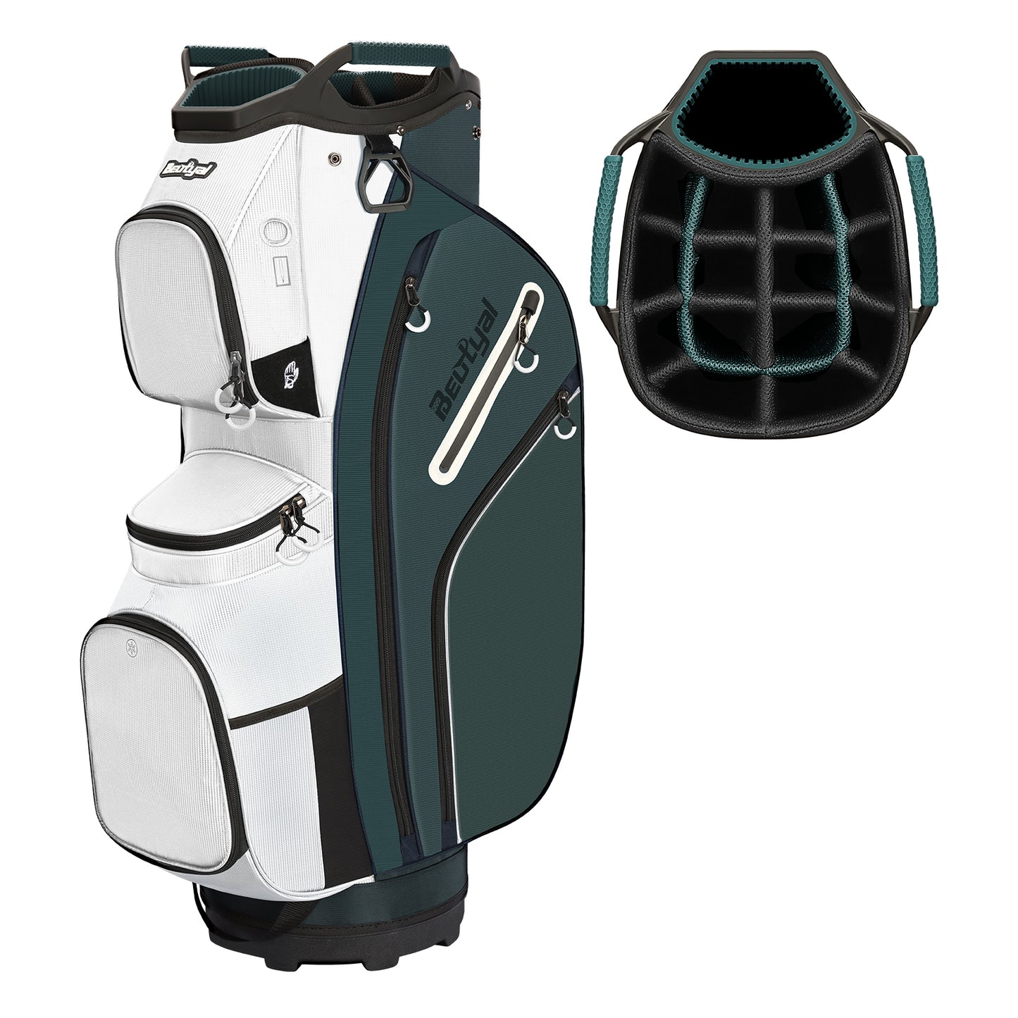 15-Way Golf Cart Bag with Cooler, Handles, Rain Cover & Divider System