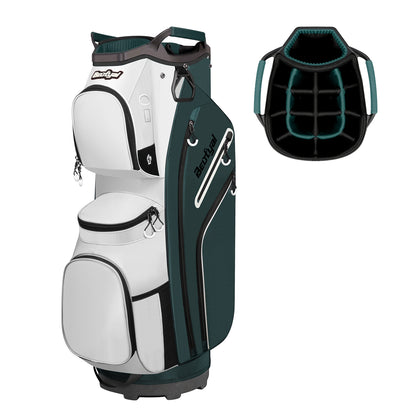15-Way Golf Cart Bag with Cooler, Handles, Rain Cover & Divider System