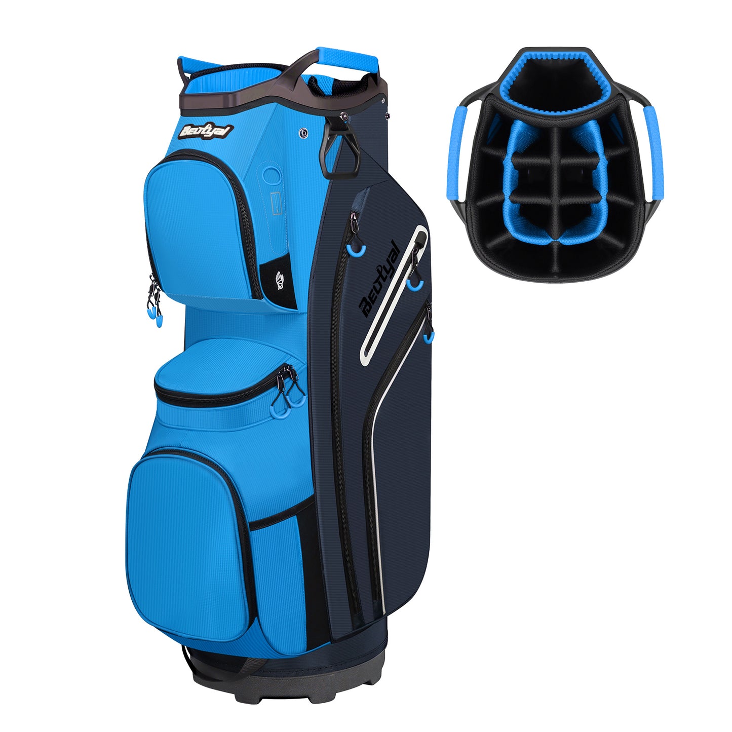 15-Way Golf Cart Bag with Cooler, Handles, Rain Cover & Divider System