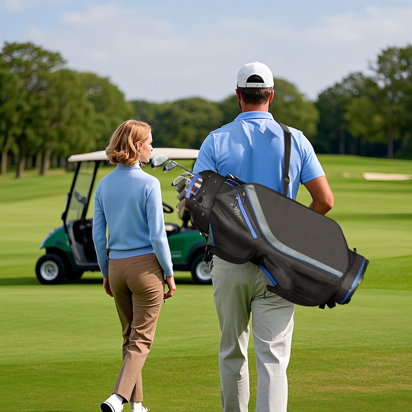 15-Way Golf Cart Bag with Cooler & Rain Cover – Lightweight for Men & Women