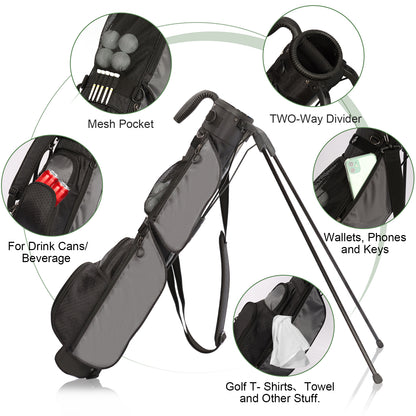 Lightweight Golf Stand Bag – Portable Par 3 Carry Bag with Shoulder Strap