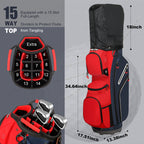 15-Way Golf Cart Bag with Cooler, Handles, Rain Cover & Divider System
