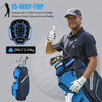 15-Way Golf Cart Bag with Cooler, Handles, Rain Cover & Divider System