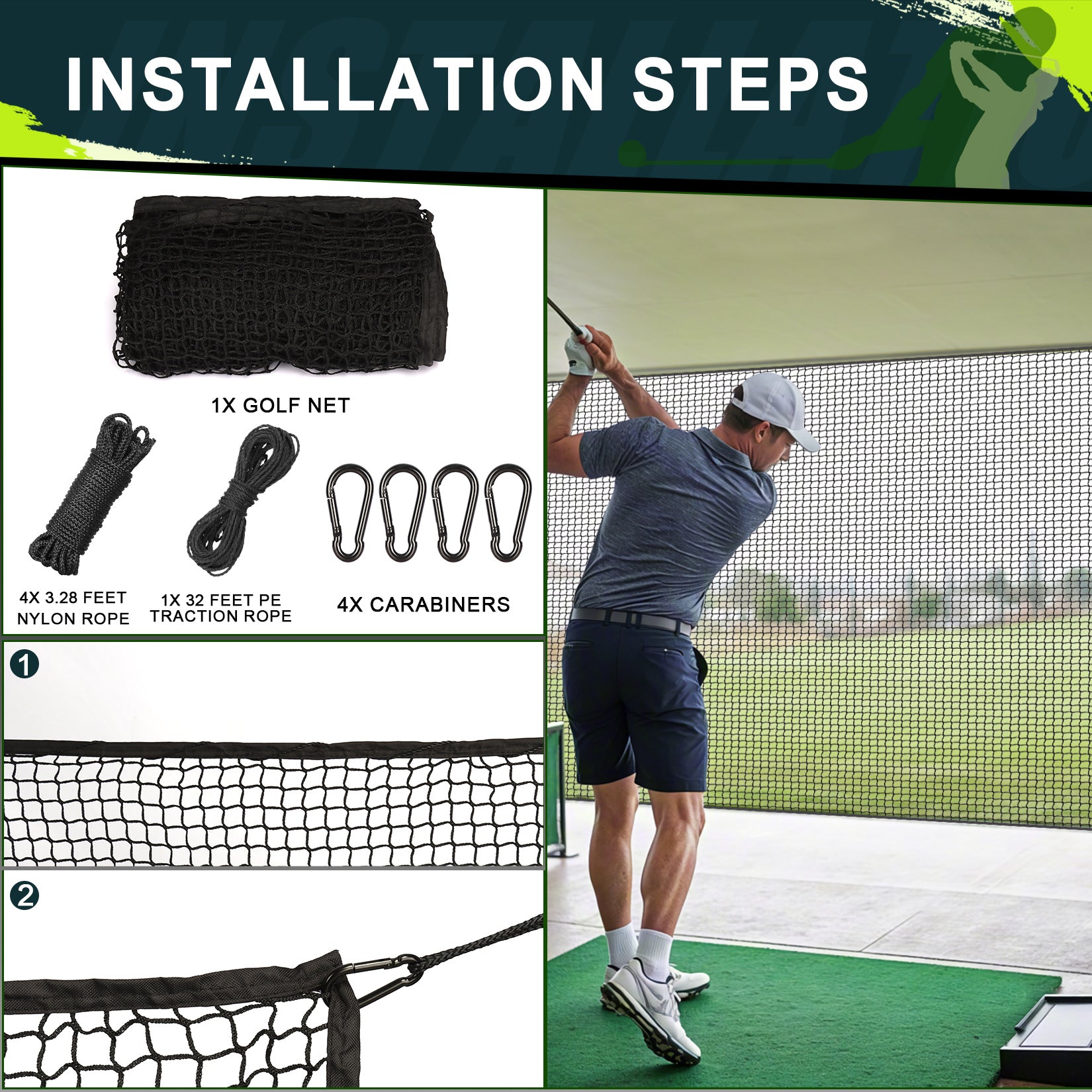 Heavy Duty Golf & Sport Practice Net – 7ft, 10ft, 15ft, 20ft