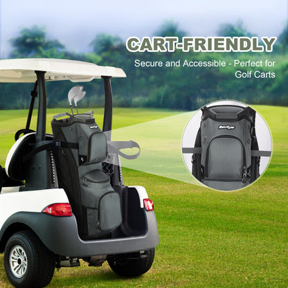 15-Way Golf Cart Bag with Cooler, Handles, Rain Cover & Divider System
