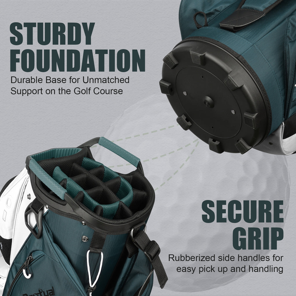 15-Way Golf Cart Bag with Cooler, Handles, Rain Cover & Divider System