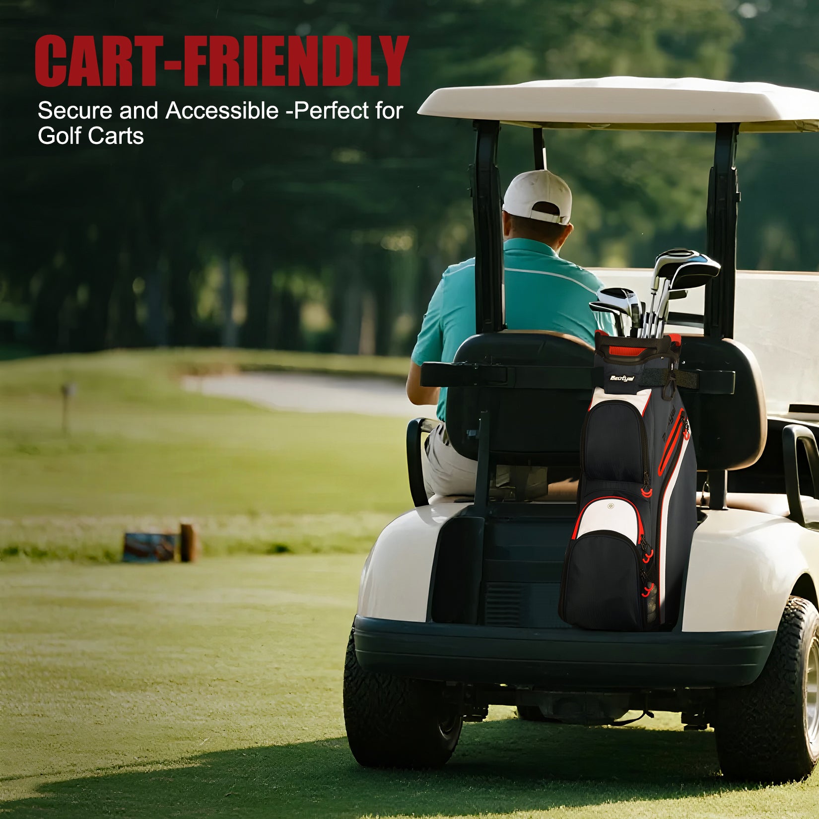 15-Way Golf Cart Bag with Cooler & Rain Cover – Lightweight for Men & Women