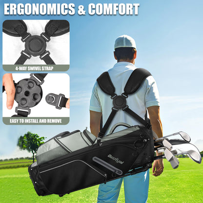 14 Way Golf Stand Bag, Full Length Divider Lightweight Golf Bag