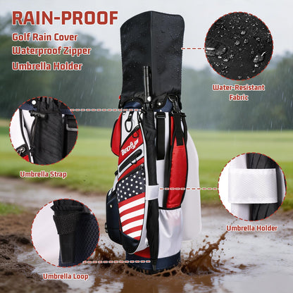 T Lock Golf Cart Bag, 14 Way Full Length Divider Golf Bag for Men